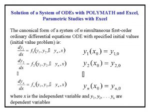 Polymath ode solver