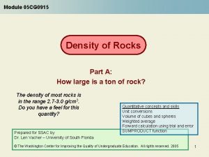 Density rock