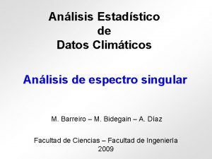 Anlisis Estadstico de Datos Climticos Anlisis de espectro