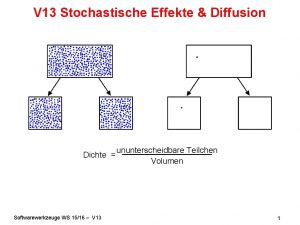 V 13 Stochastische Effekte Diffusion ununterscheidbare Teilchen Dichte