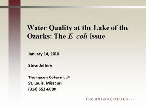 Lake of the ozarks e coli