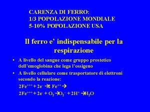 CARENZA DI FERRO 13 POPOLAZIONE MONDIALE 5 10