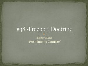 Freeport doctrine date