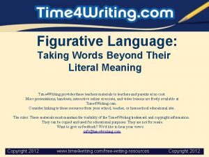 Figurative Language Taking Words Beyond Their Literal Meaning