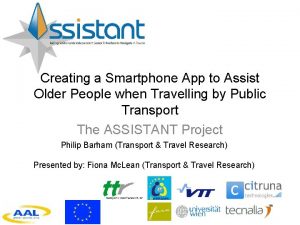 Creating a Smartphone App to Assist Older People