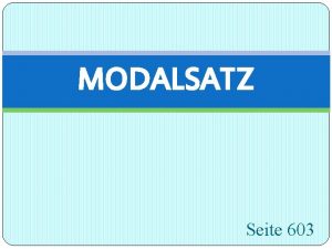 Modalsatz definition