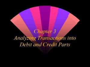 Chapter 3 Analyzing Transactions into Debit and Credit