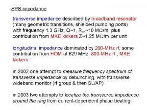 SPS impedance transverse impedance described by broadband resonator