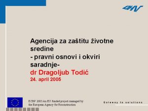 Agencija za zatitu ivotne sredine pravni osnovi i