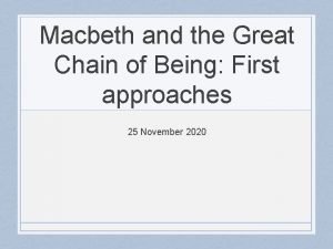 What is the great chain of being macbeth