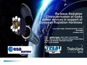 Page 1 Reissue Radiation Characterisation of Ga As