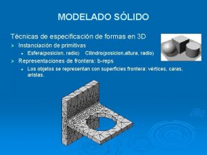 MODELADO SLIDO Tcnicas de especificacin de formas en