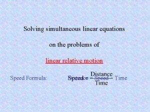 Linear simultaneous equations