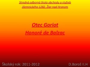 Otec goriot dej