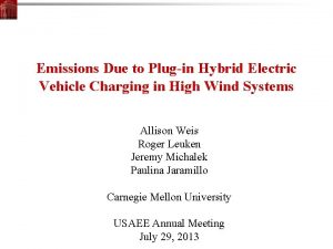 Emissions Due to Plugin Hybrid Electric Vehicle Charging