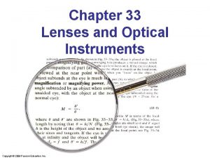 Chapter 33 Lenses and Optical Instruments Copyright 2009