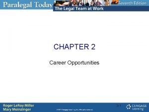 CHAPTER 2 Career Opportunities 2 1 Introduction Paralegals