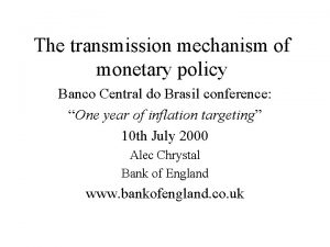 Transmission of monetary policy