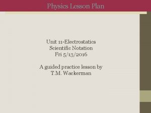 Electrostatics lesson plan