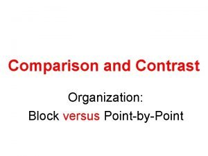 Difference between block and point-by point organization