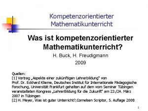 Kompetenzorientierter mathematikunterricht