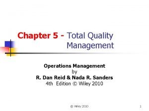 House of quality operations management