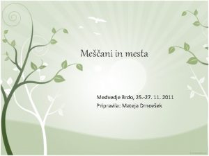 Meani in mesta Medvedje Brdo 25 27 11