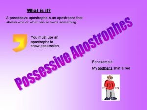 When to use possessive apostrophe