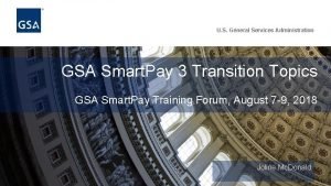 U S General Services Administration GSA Smart Pay