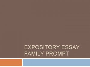 Example of expository paragraph about family