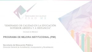 Programa de mejora institucional