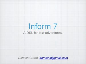 Inform text adventure