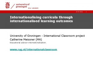 24 05 2016 Internationalising curricula through internationalised learning