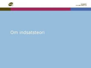 Indsatsteori