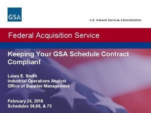 U S General Services Administration Federal Acquisition Service