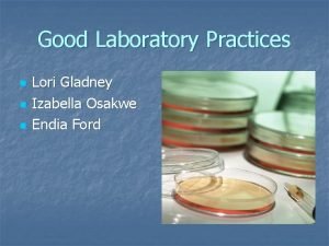 Good Laboratory Practices n n n Lori Gladney