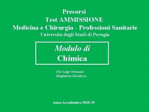 Precorsi Test AMMISSIONE Medicina e Chirurgia Professioni Sanitarie