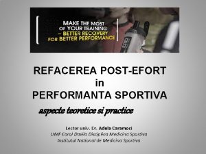 REFACEREA POSTEFORT in PERFORMANTA SPORTIVA aspecte teoretice si