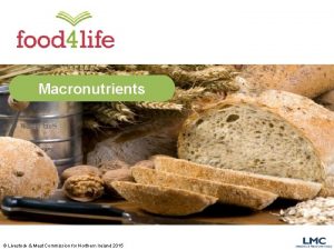 Macronutrients Livestock Meat Commission for Northern Ireland 2015