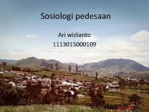 Pengertian sosiologi pedesaan Pengertian sosiologi pedesaan