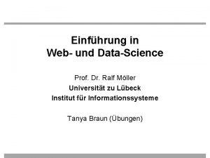 Einfhrung in Web und DataScience Prof Dr Ralf