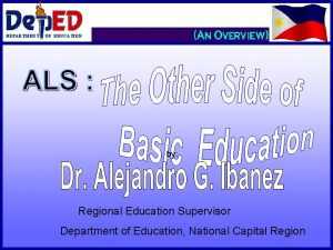 DEPARTMENT OF EDUCATION by Regional Education Supervisor Department