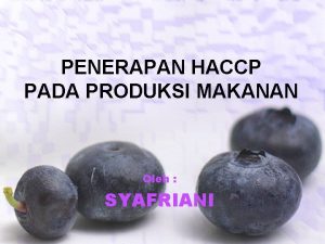 Penerapan haccp pada makanan