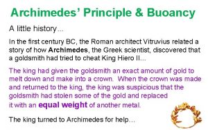 Archimedes principle history
