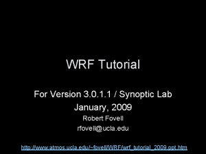 Wrf model tutorial