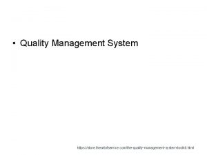 Quality Management System https store theartofservice comthequalitymanagementsystemtoolkit html