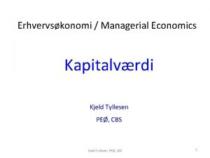 Kapitalværdi excel Kapitalværdi excel