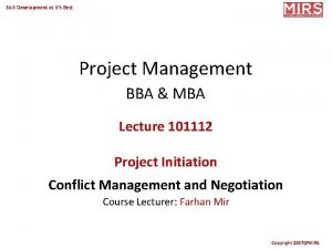 Skill Development at its Best Project Management BBA