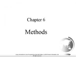 Chapter 6 Methods Liang Introduction to Java Programming