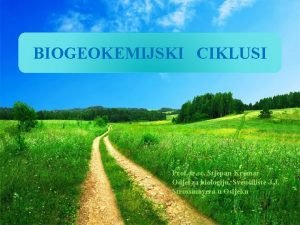 BIOGEOKEMIJSKI CIKLUSI Prof dr sc Stjepan Krmar Odjel